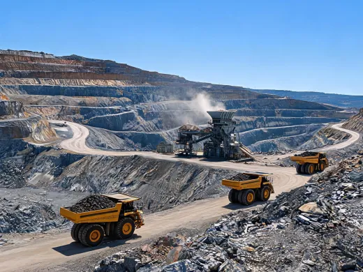 Open pit mine loading area
