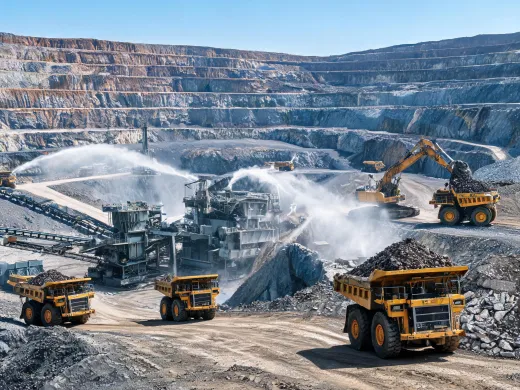 Open pit mine loading area